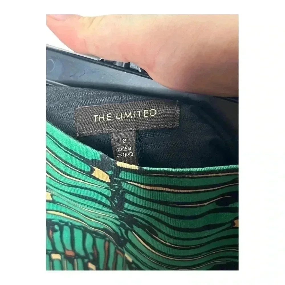 1357. THE LIMITED TWILL KNEE LENGTH SKIRT‎ GREEN/BROWN/TAN IN COLORS SIZE 2